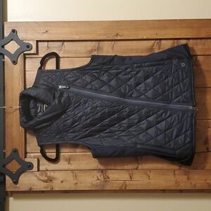 Noble Outfitters Quilted Puffy Offset Zipper Black Vest Size Small